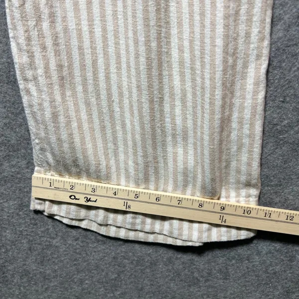 A New Day‎ Tan White Striped Linen Blend Wide Leg Drawstring Pants XS - Image 4