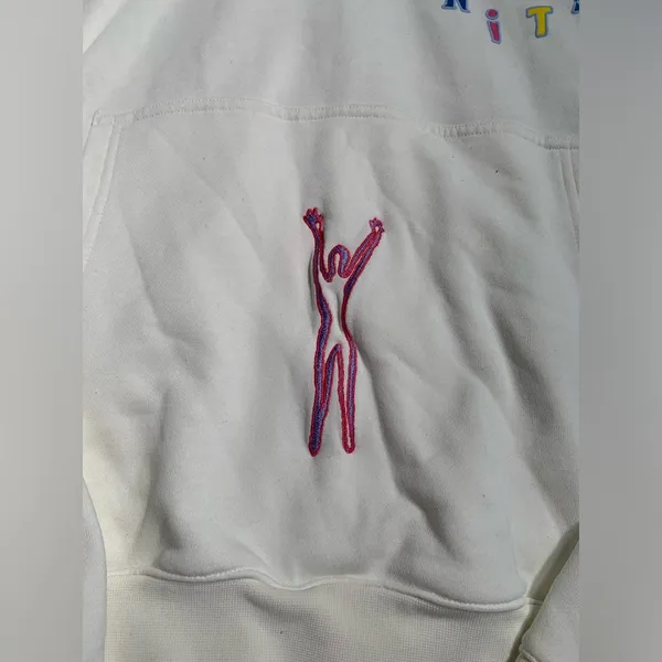 Adidas originals love United Cream Hoodie with Colorful Embroidery XL - Image 3