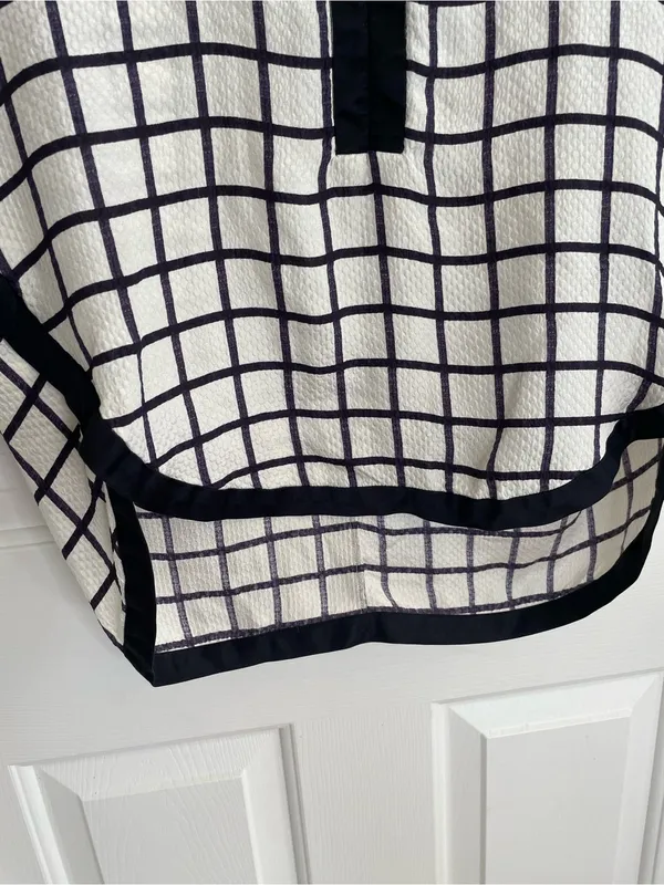 Isabel Marant Black and White Grid Print V-Neck Silk Blouse Size 38 US Size 6 - Image 4