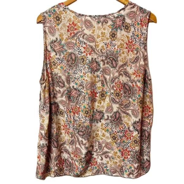 Adrienne Vittadini Paisley Print‎ Sleeveless Top Size 1X - Image 2