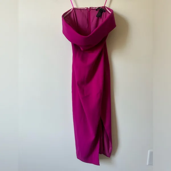 Revolve Jay Godfrey Kerr Strapless Midi Side Slit Cocktail Dress Pink Women's Size 0 - Image 4