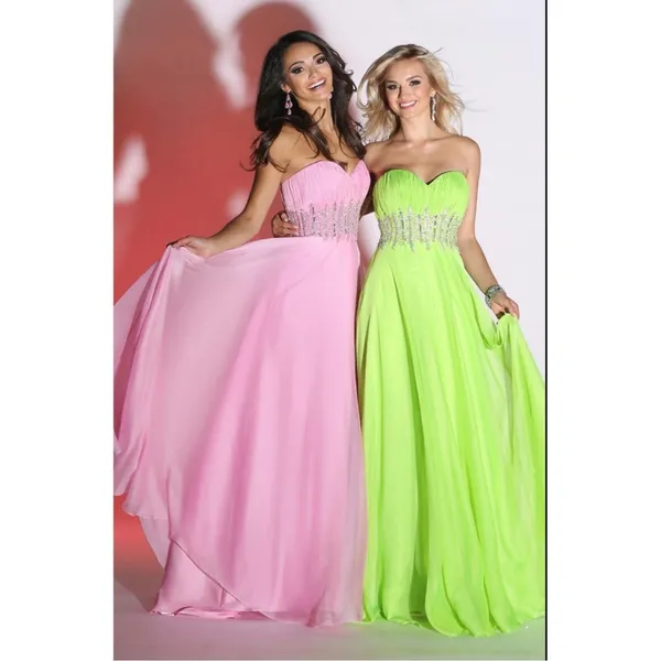 NWT NEW Sparkle Prom by Da Vinci 71441 line dress chiffon strapless beaded dress - Image 3
