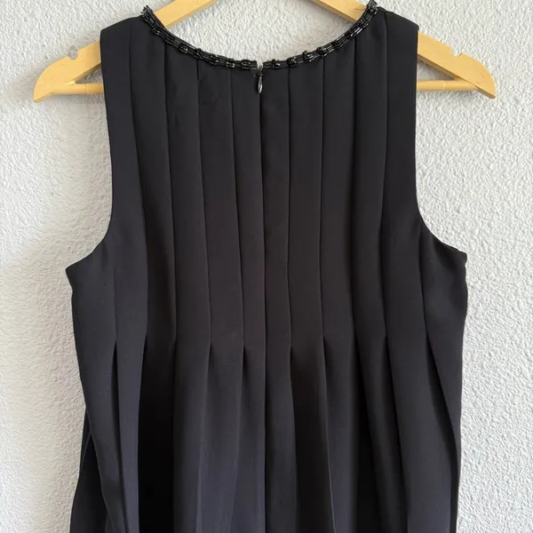 ABS Embellished Neckline Mini Dress Size 6 EUC Pockets‎ Pleated - Image 5