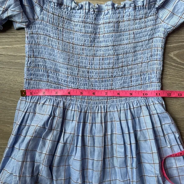 Hill House Nesli Dress in Diana blue check XS - Image 11