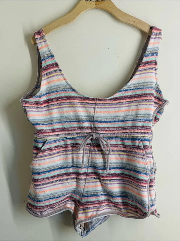 Free People By The Beach Striped Romper Multicolor Size M - Image 2