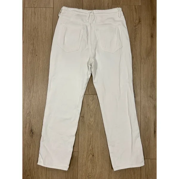 Good American Good Vintage White High Rise Straight Leg‎ Zipper Jeans 10/30 - Image 7