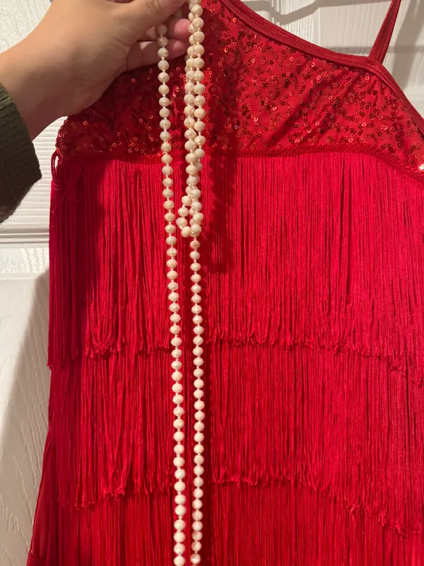 Flapper Costume Dress Red Size 4 - Image 3