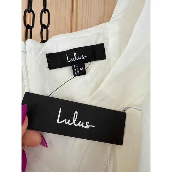 NWT Lulus Your Sweetie White Tie-Strap Mini Dress Party Cocktail Classy Size M - Image 6