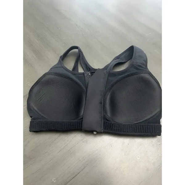 Nike Dri-Fit Sports Bra Women’s Sz S Racerback Zip Up Padded Compression Black - Image 6