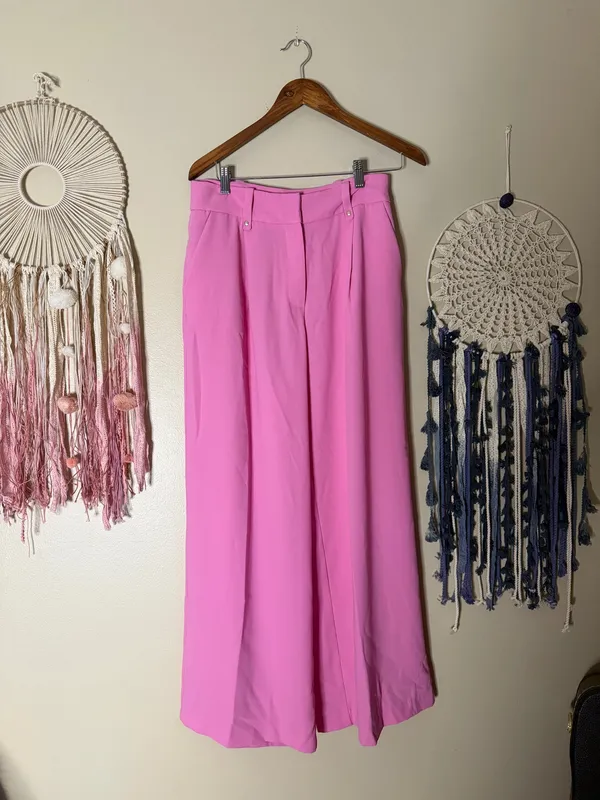 Anthropologie Exquise Garofano Wide Leg Pants Pink Size MP - Image 5