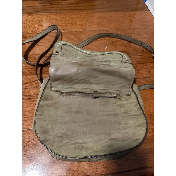 Steven By Steve Madden Crossbody Bag Western Boho Sage‎ Green Scalloped Faux Suede Medium - Image 8