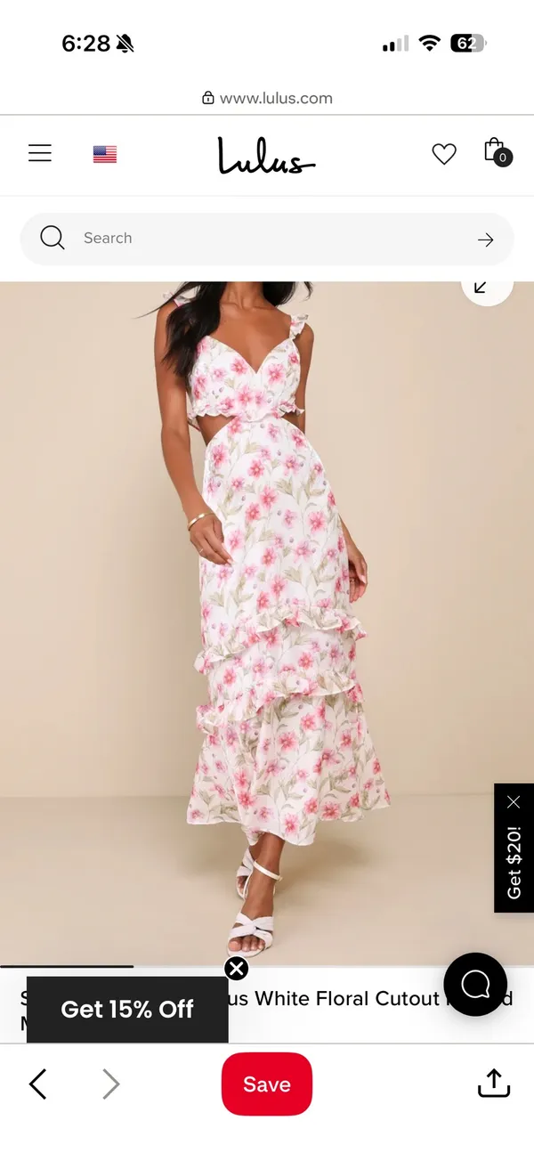 Lulus Maxi Dress Pink Floral - Image 4