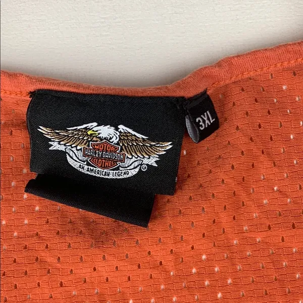 Harley Davidson women's 3x Black Orange Logo Tank hog biker ride mesh moto - Image 3