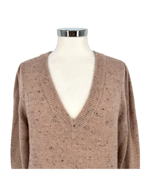 Madewell Donegal Westgate V-Neck Sweater Wool Blend Beige Size Medium - Image 2