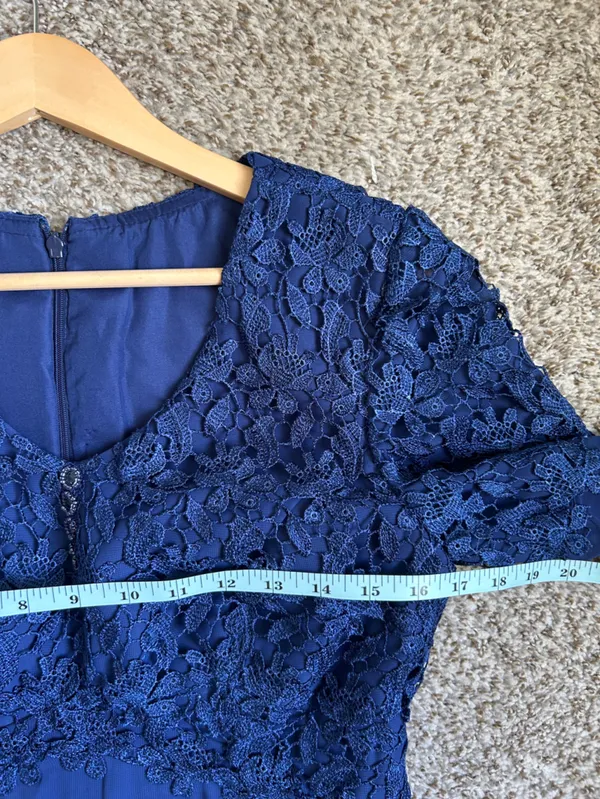 JJ’s House Mother of the Bride Formal Wedding Blue Lace Gown Dress - Image 6