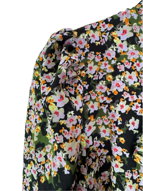 Never Fully Dressed Floral Tie Neck Tiered Loose Fit Midi Maxi Dress Size 4 - Image 6
