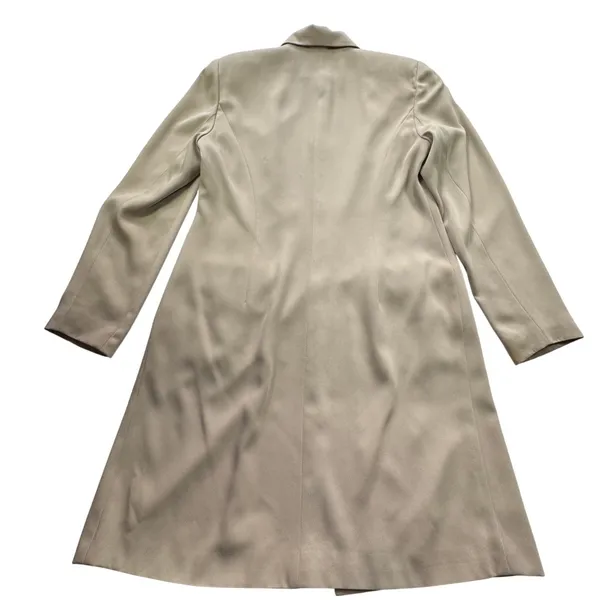 Trio New York Vintage Coat Womens 12 Tan Beige Wool Made in USA Trench Old Money - Image 10