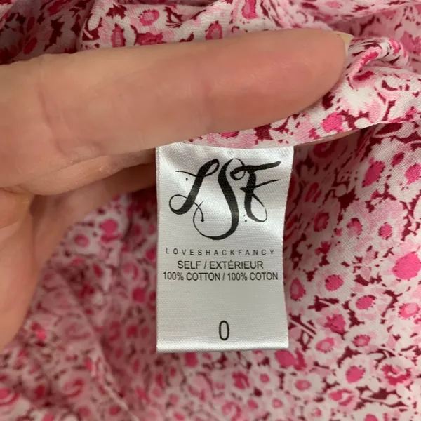 LoveShackFancy LSF Jessie Silk-Blend Mini Floral Feminine Pink Dress Small - Image 12