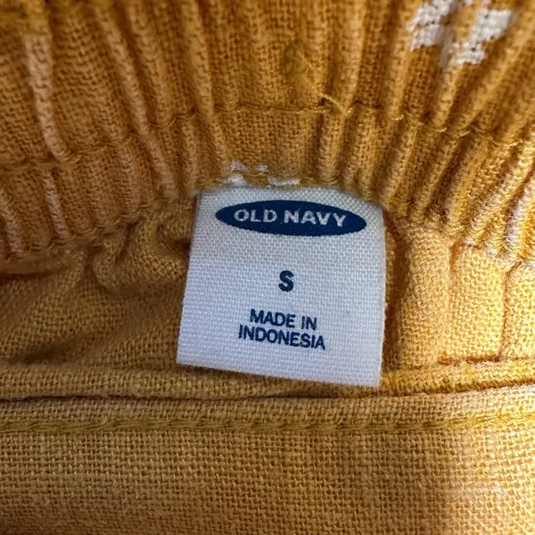Old Navy Women's Yellow Daisy Print Linen Blend Drawstring‎ Shorts Size S - Image 3