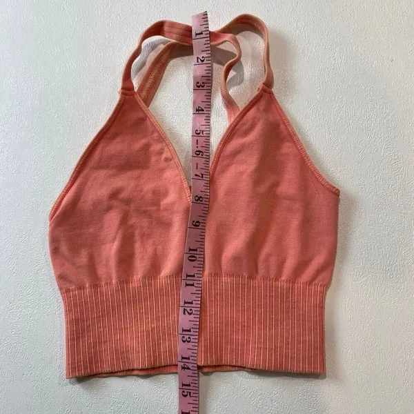 Free People Movement Seamless Sports Bra XS Pink Coral Yoga Active Top - Image 6