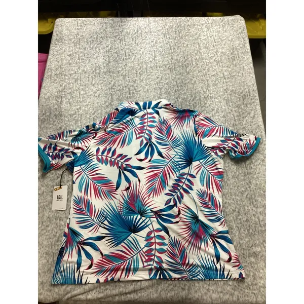 Tail White Label Harmony‎ Palm Golf Polo Shirt XXL Blue Pink UPF 50 GJ8332-U186 - Image 5