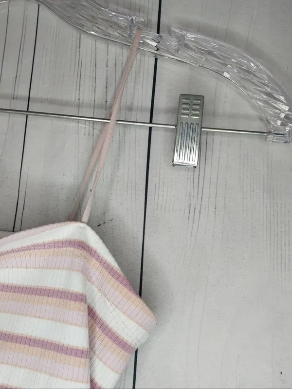American Eagle Outfitters Pink & White Striped Ribbed Y2K 90's Cami - Image 3