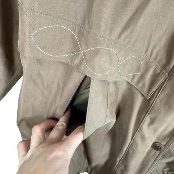 Braetan Tan Faux Suede Full Zip‎ Rumovable Hood Lined Insulated Coat Size M - Image 3