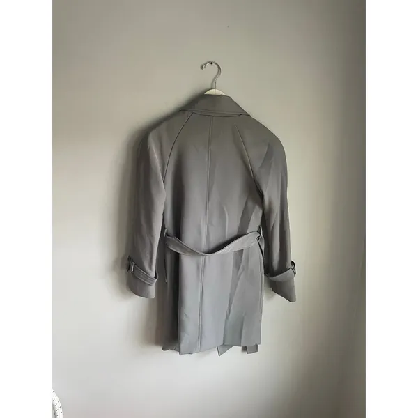 Chic Wish Grey Trench Coat Jacket Minimalist Neutral size XS Preppy Smart Work - Image 6