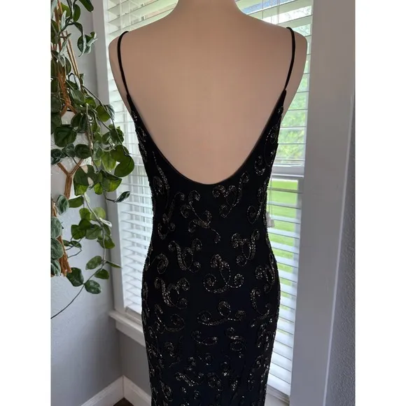 Vintage Sue Wong Nocturne Silk Beaded Assymetric‎ Hem Size 12 90's Y2K - Image 7