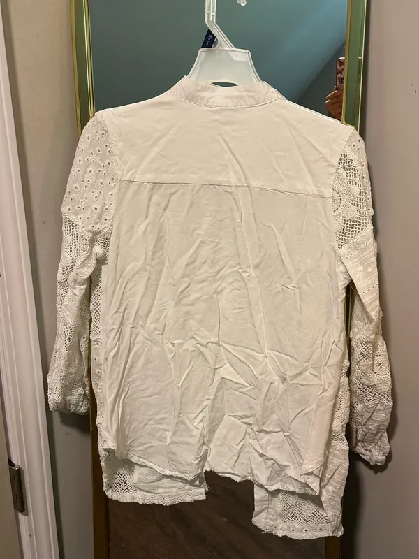 Adore White Button Up Shirt - Image 4