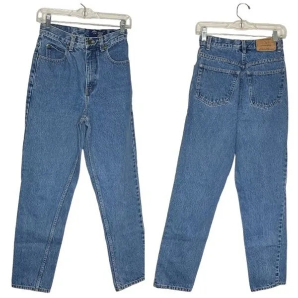 EDDIE BAUER Blue Denim Jeans Classic Fit High Rise Size 4 Mom Jeans - Image 9