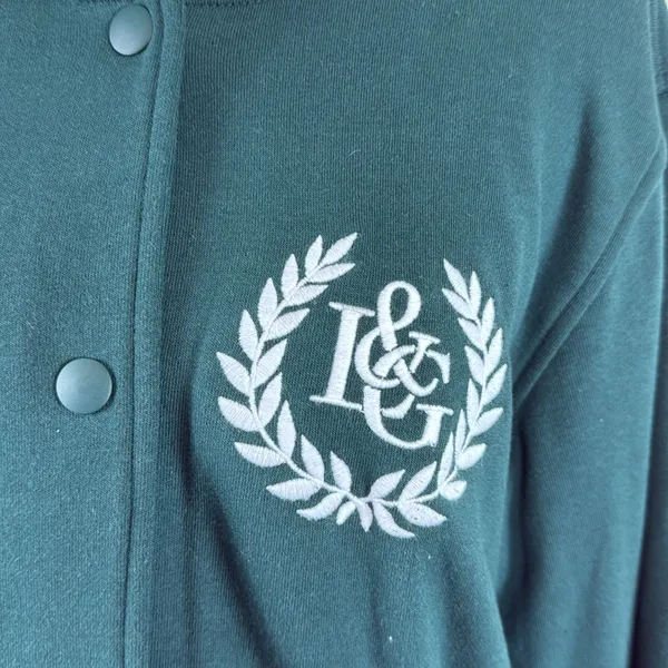 Lou & Grey Women's Forest Green Varsity Jacket Size‎ Medium - Image 3