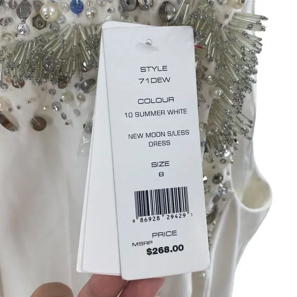 French Connection Size 8 Beaded White Mini Dress‎ Graduation Party Bridal NWT - Image 2