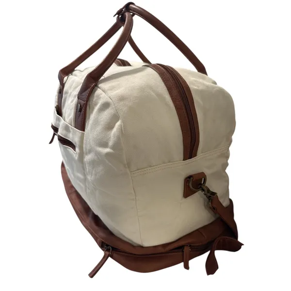 Bolosta Canvas Weekender Duffle Bag Shoe Compartment Travel Overnight Tote - Image 2