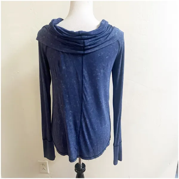 We The Free Purple Cosmo Cowl Neck Blue Sapphire Long Sleeve Off Shoulder Tunic - Image 10