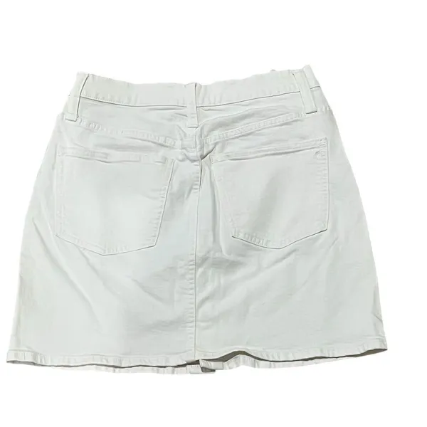 Madewell Women's White Denim Button-Front Mini Skirt Size 28 - Image 5