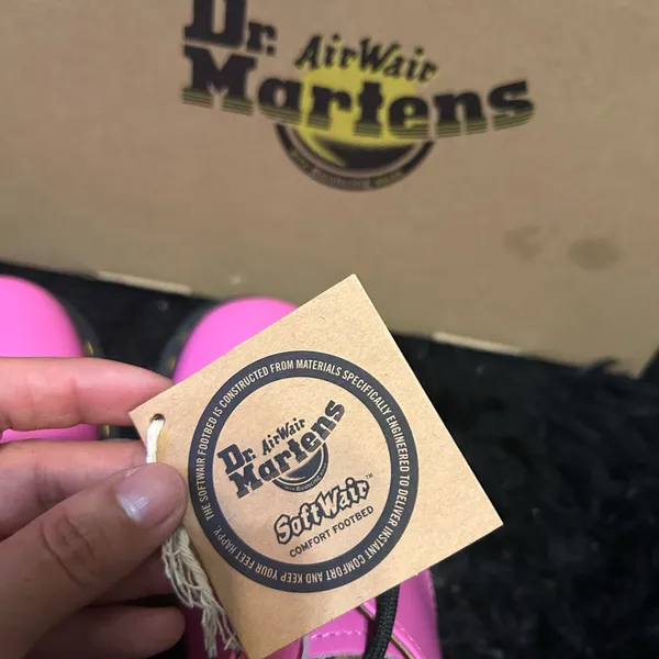 DR MARTENS 1461 pink leather lace up oxfords shoes new - Image 6