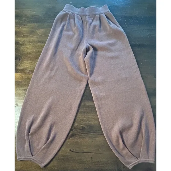 Free People Beach Freya Knit Pants XS Mauve Rose Balloon Leg Linen Boho Casual - Image 3
