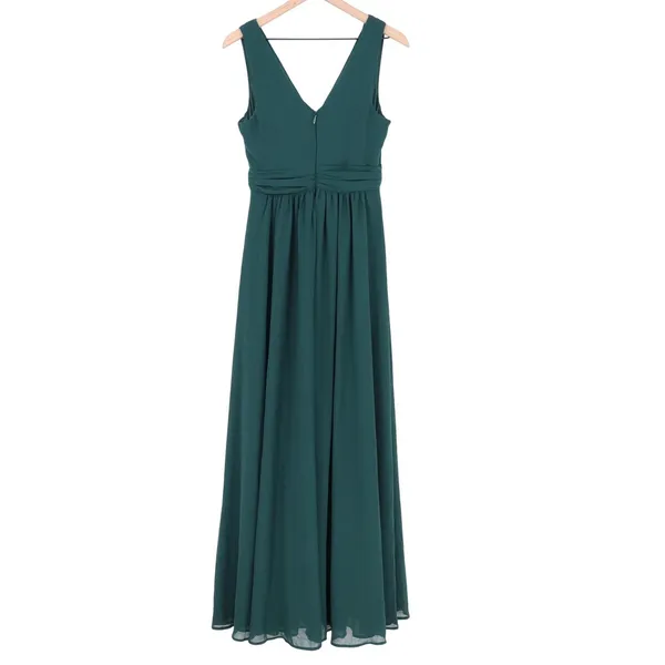 Lulus Forest Green Surplice Sleeveless Chiffon Maxi Dress Medium 6301 - Image 6