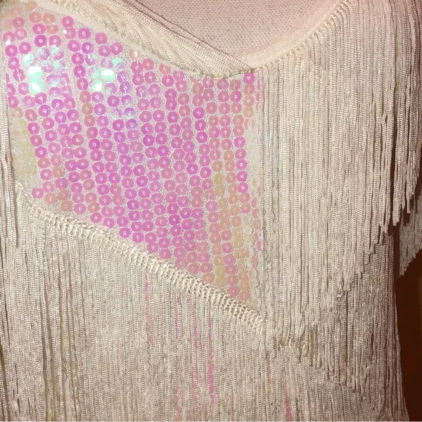🆕 1920s Sequin and Fringe Flapper Party Mini Dress - Image 14