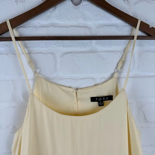 FORE Yellow tiered maxi dress flowy summer dress adjustable straps Size Small - Image 5