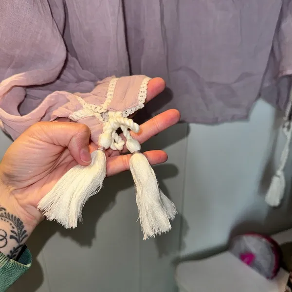 NWT UO Wild Horses Tassel Blouse In Lilac - Image 7