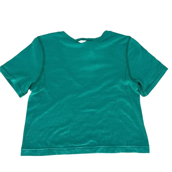 Lululemon What The Sport Cropped Tee Heathered Bali Breeze‎ 2 - Image 9