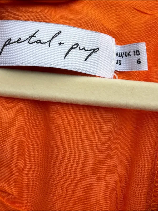 Petal & Pup Orange Floral Puff-Sleeve Maxi Dress - Image 4