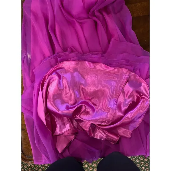 La Femme Purple Magenta Strapless‎ Rhinestone Sweetheart Neck Gown Size 0 - Image 12