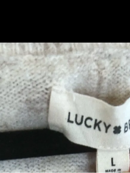 Lucky Brand V Neck Cozy Sweater size Large Neutral Minimalist‎ capsule - Image 5