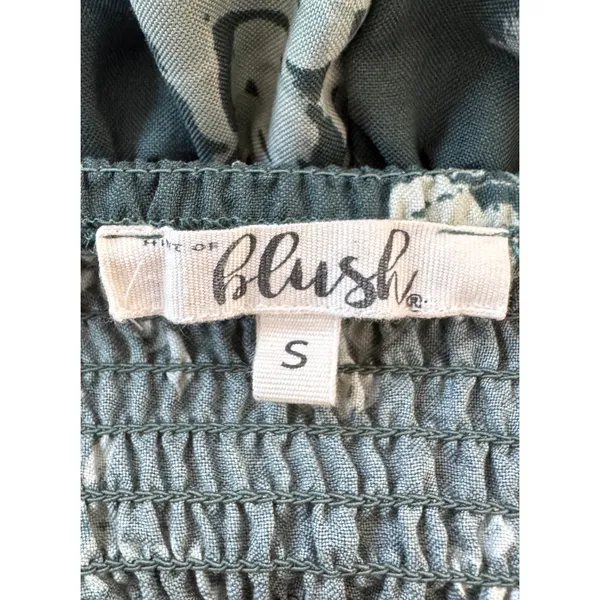 Hint of Blush Green Floral Print Smocked Waist Puff Sleeve Maxi Dress - Image 7
