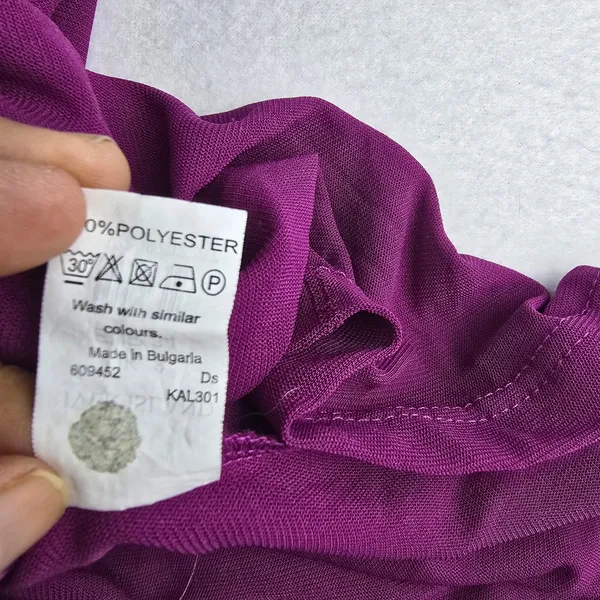 River Island Magenta Ruched Asymmetrical Neck‎ Sleeveless Sheath Dress Size 8 - Image 5