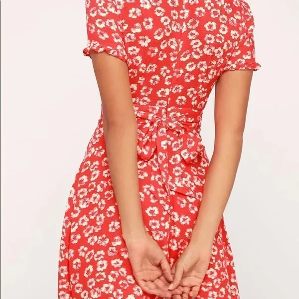 ✨ Garden Explorer Red Floral Print Mini Dress✨ - Image 4