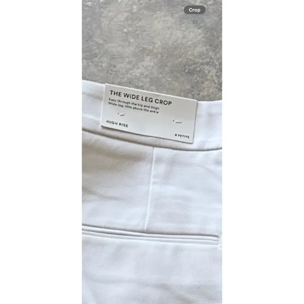 Ann Taylor Wide Leg Crop Jeans Women's 6P Petite White High Rise NWT - Image 5